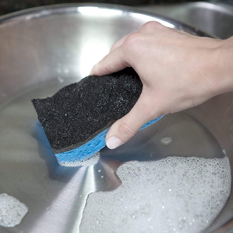 o cedar O-Cedar Scrunge Heavy-Duty Scrub Sponge | Odor-Resistant, Multi-Surface Scrubbing Sponge | Lasts 20% Longer Than Regular Sponges, 6 Count (Pack of 2) - Image 4